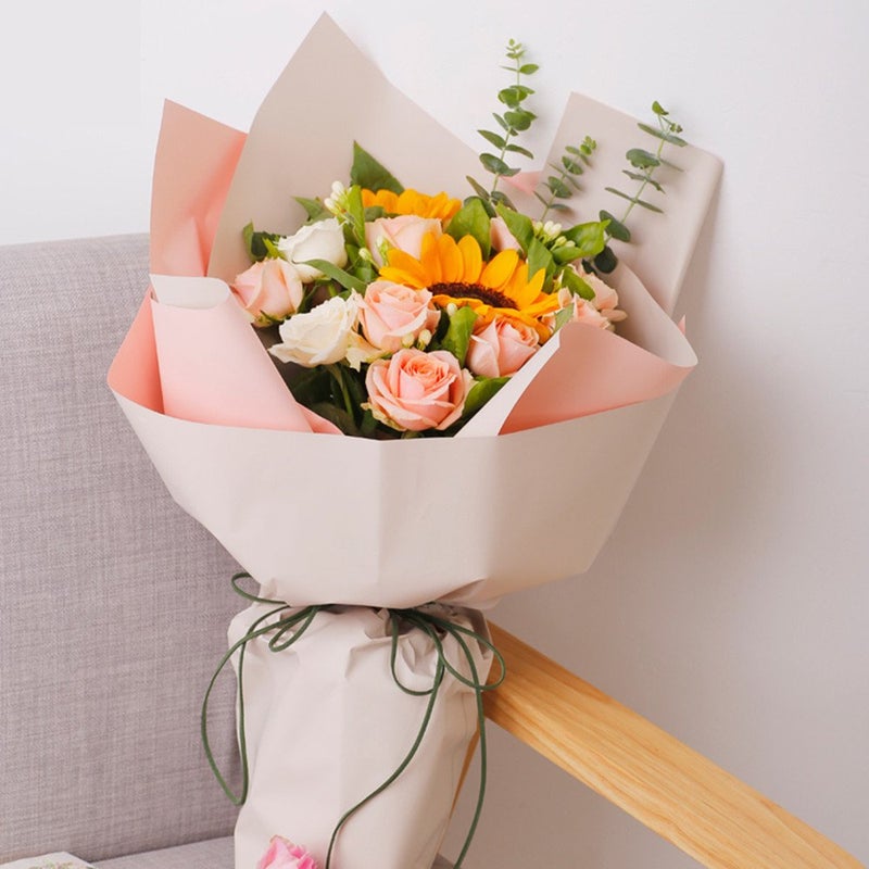 BBJ WRAPS Double Color Flower Wrapping Paper Waterproof Florist Bouquet Packaging Wraps 20 Sheets 23.6x23.6 Inch (Pink) - Image 5